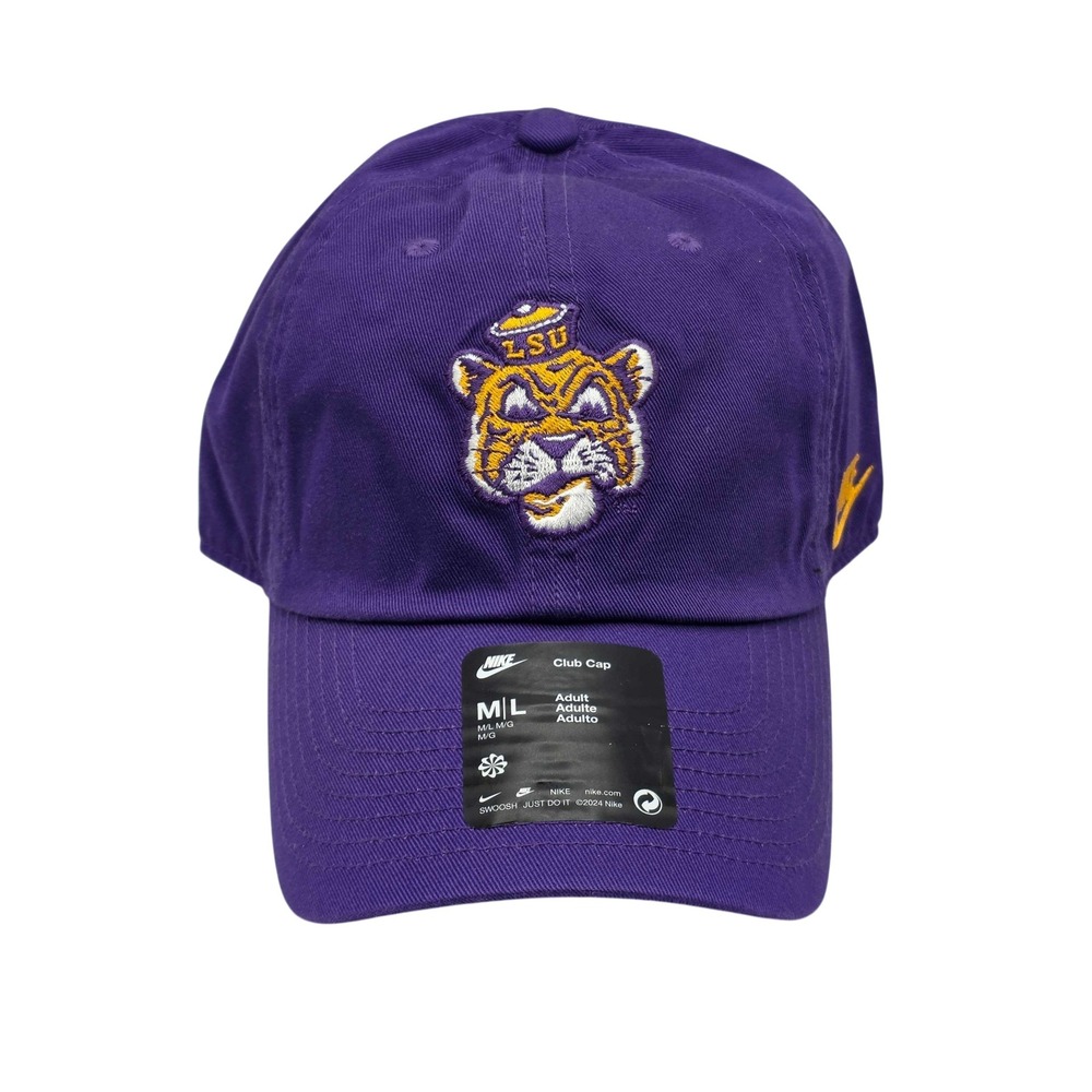Nike LSU Tigers NCAA Club Cap Adjustable Baseball Hat Cap Purple Size M/L NEW